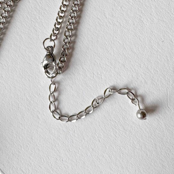 Blue White Ceramic Pendant Necklace Silver Fan Statement Necklace - Picture 8 of 9